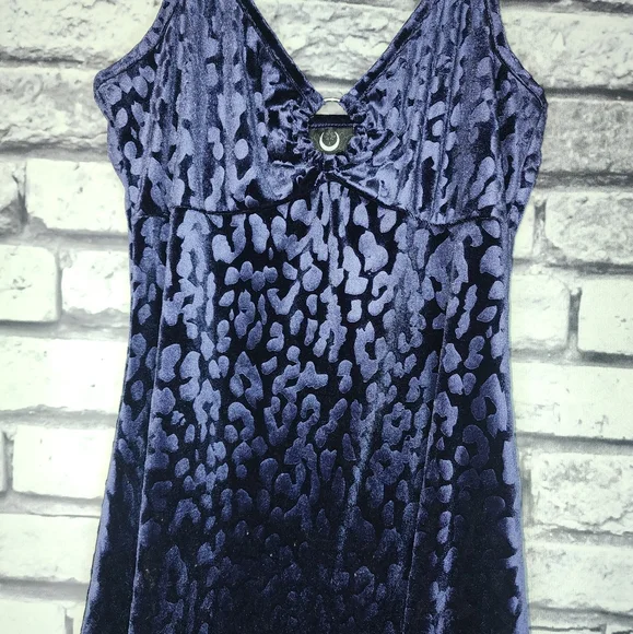 Killstar 'Cool Cat' Plum/Purple Velvet Leopard Print Dress -S - Picture 3 of 7